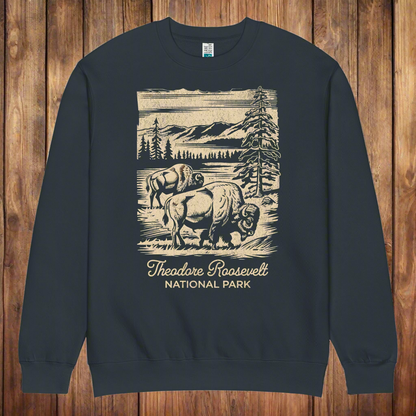 Theodore Roosevelt Bison Crewneck Sweatshirt Park Service Apparel
