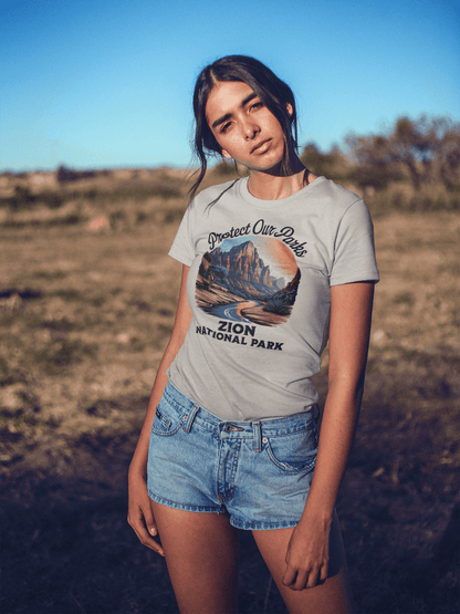 Protect Our Parks Zion National Park Unisex Fit Soft T-Shirt Printify