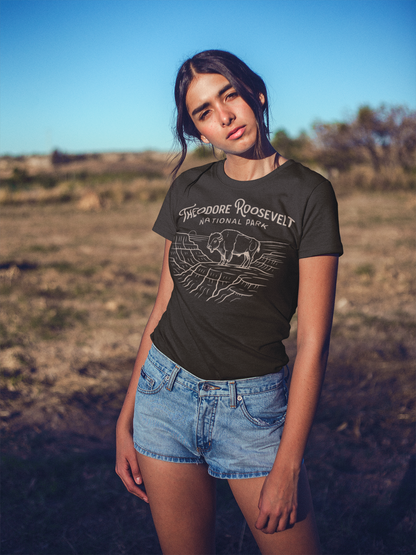 Theodore Roosevelt National Park Line Art Unisex Fit Soft T-Shirt