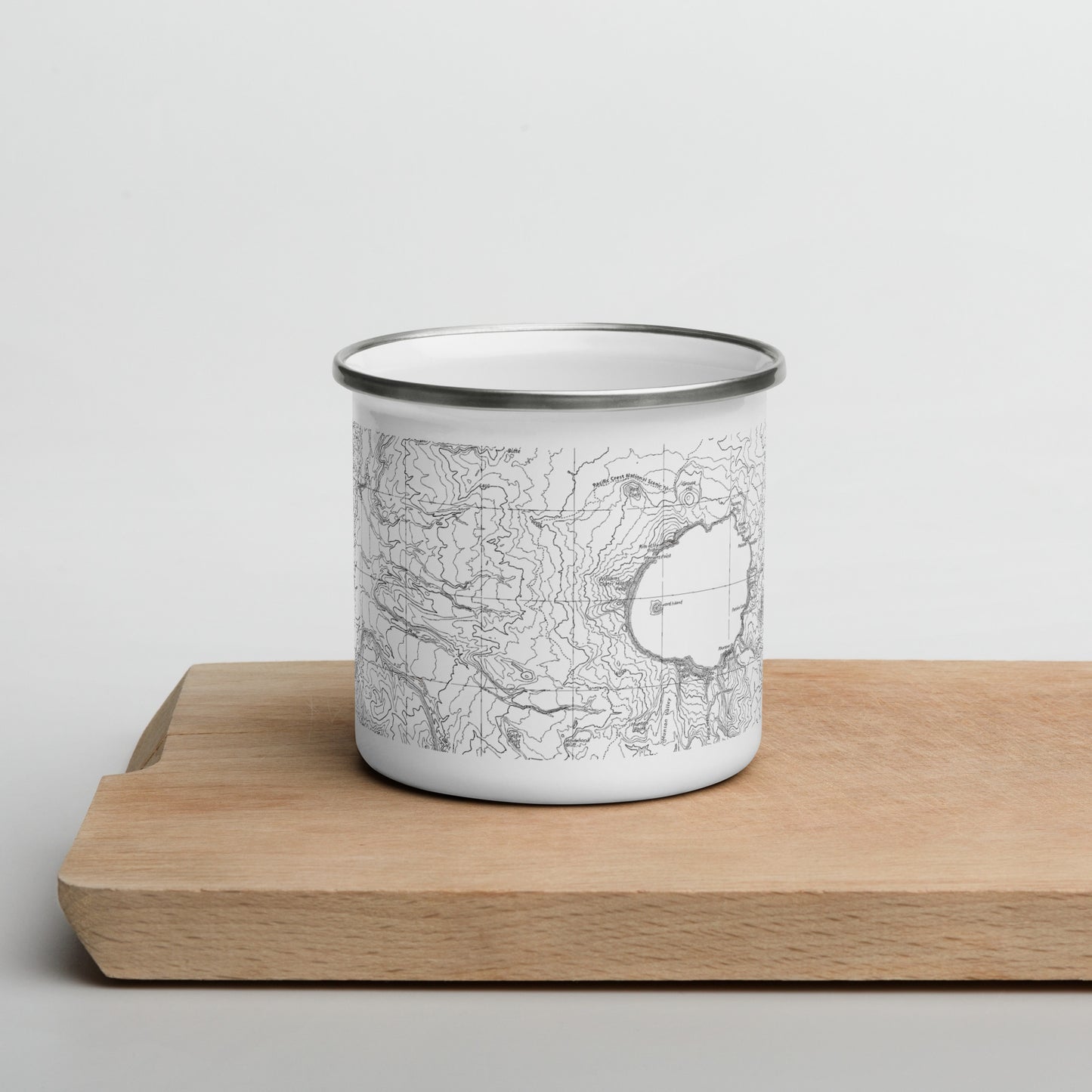 Crater Lake Topographic Durable Enamel Camp Mug Real National Park USGS Map Print Park Service Apparel