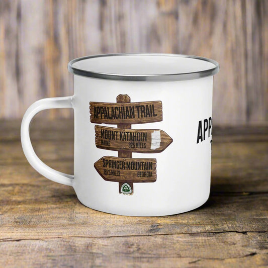 Appalachian Trail Durable Enamel Camp Mug Wood Distance Sign Park Service Apparel