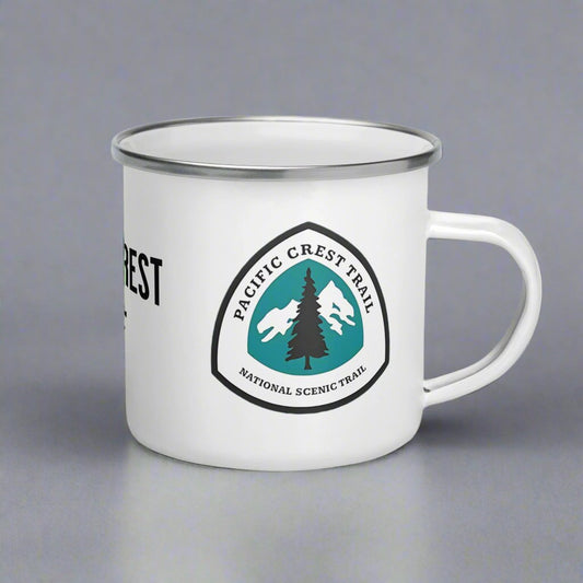 Pacific Crest National Scenic Trail Durable PCT Enamel Mug 12oz Wood Sign Distance Logo Park Service Apparel