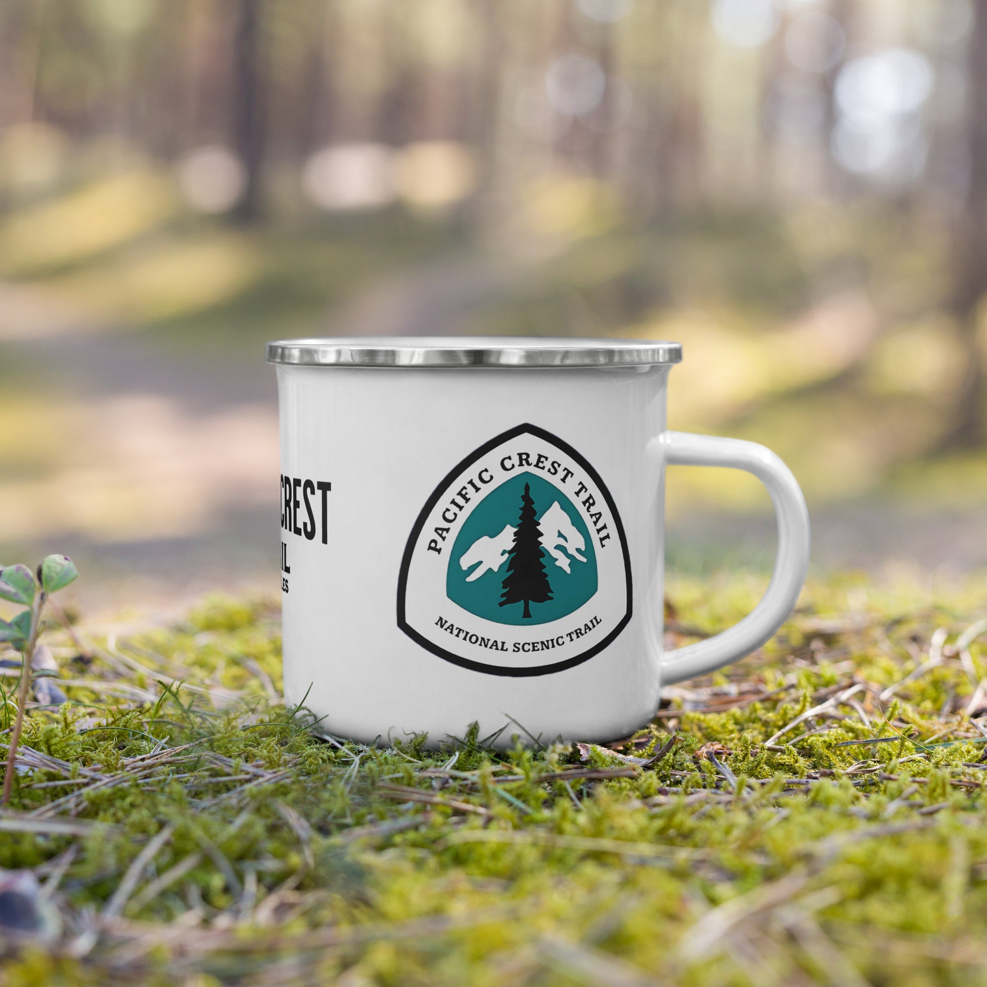 Pacific Crest National Scenic Trail Durable PCT Enamel Mug 12oz Wood Sign Distance Logo Park Service Apparel