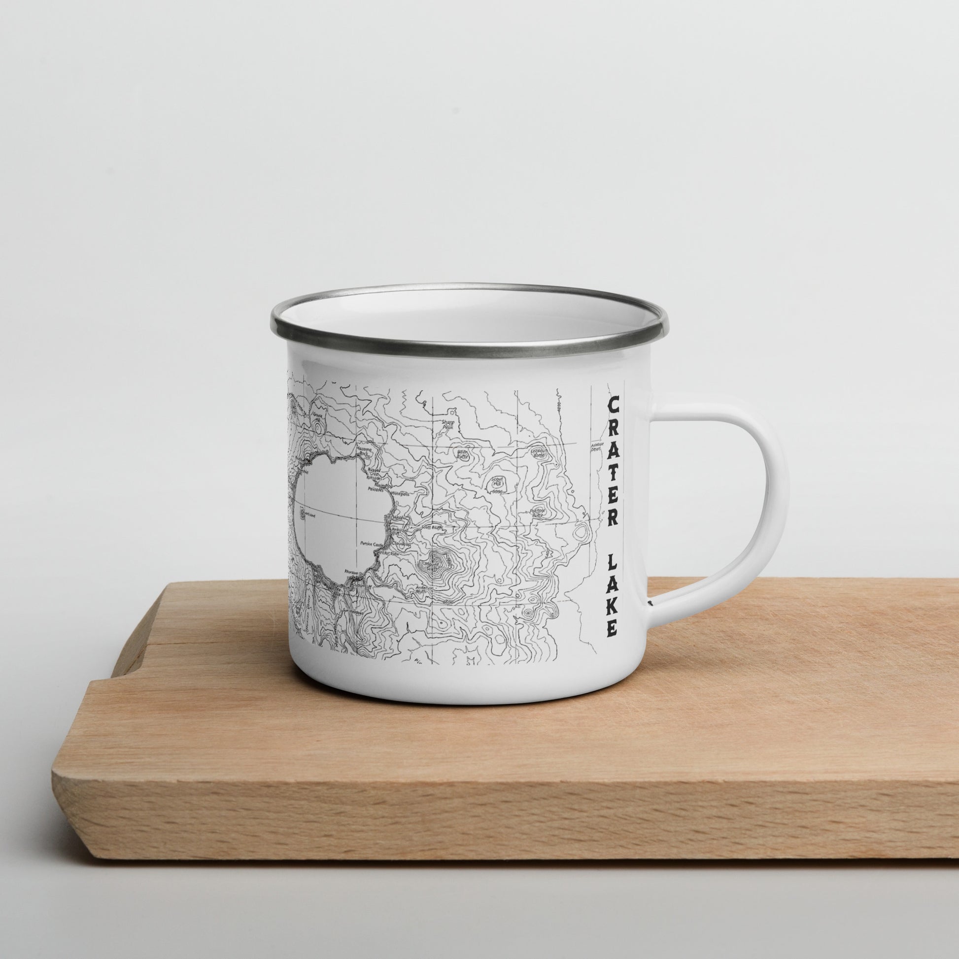 Crater Lake Topographic Durable Enamel Camp Mug Real National Park USGS Map Print Park Service Apparel
