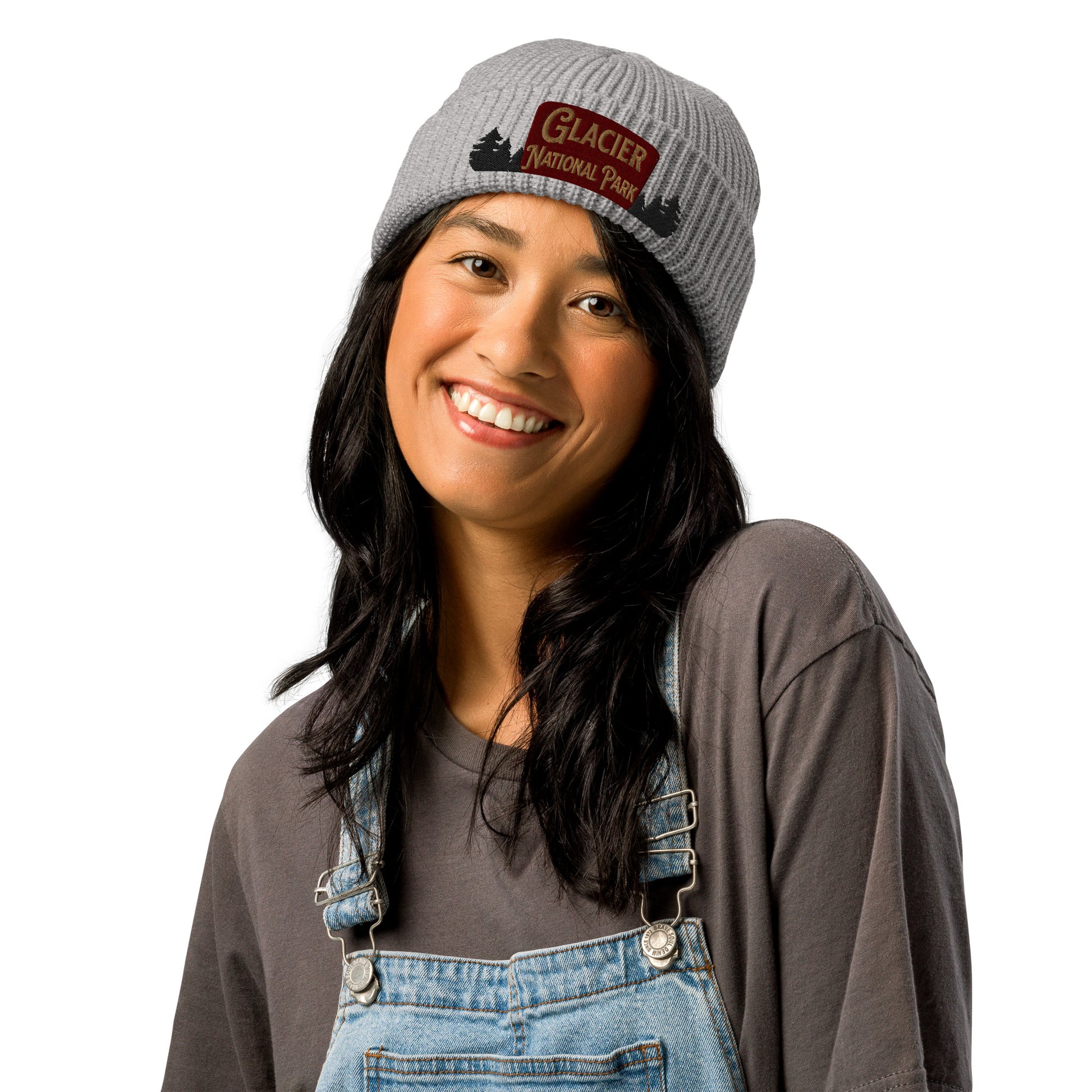 Glacier National Park Sign Embroidered Beanie Fisherman Style Park Service Apparel
