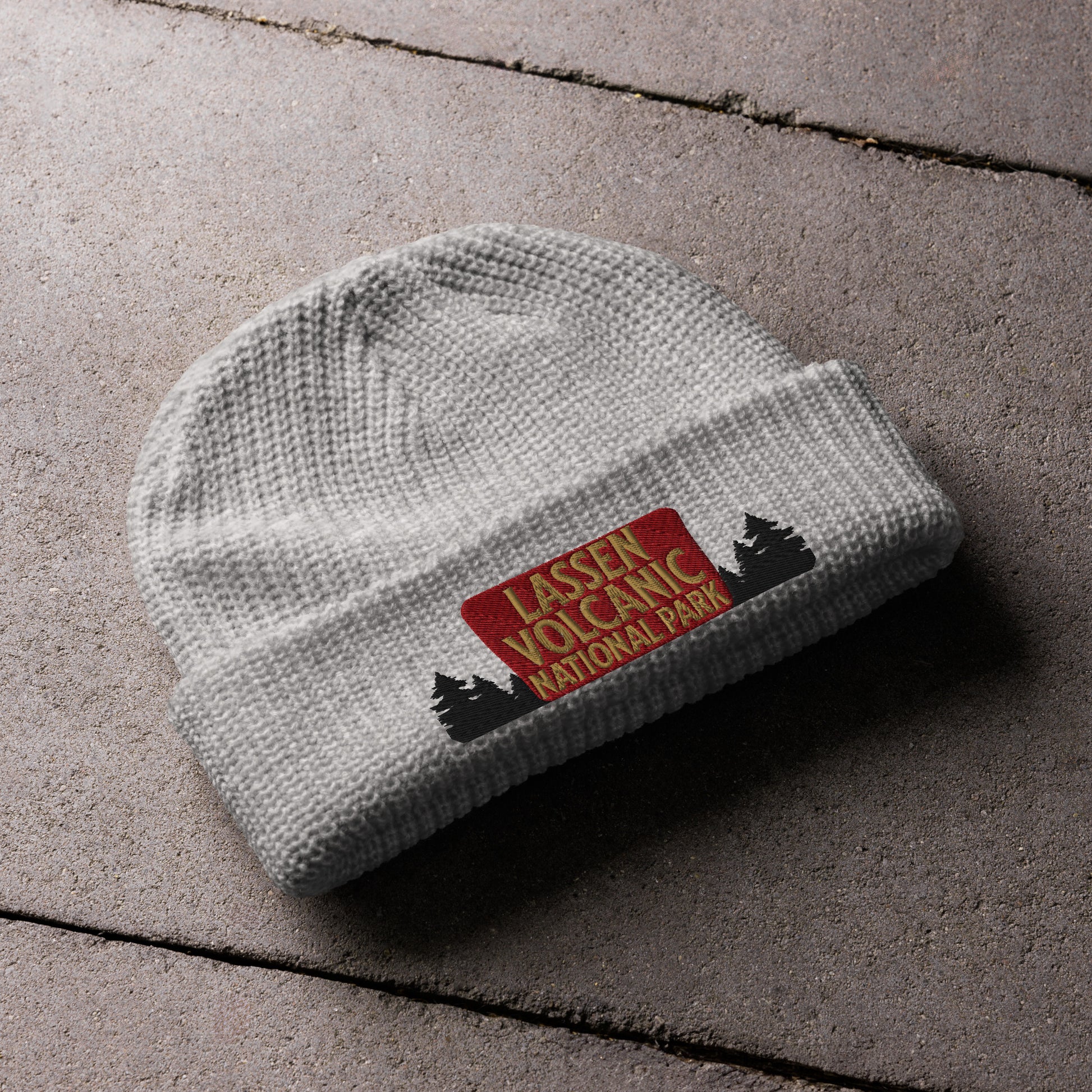 Lassen Volcanic National Park Sign Embroidered Beanie Park Service Apparel