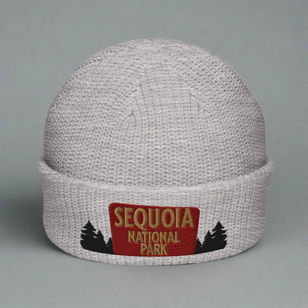 Sequoia National Park Sign Embroidered Beanie Park Service Apparel