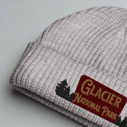 Glacier National Park Sign Embroidered Beanie Fisherman Style Park Service Apparel