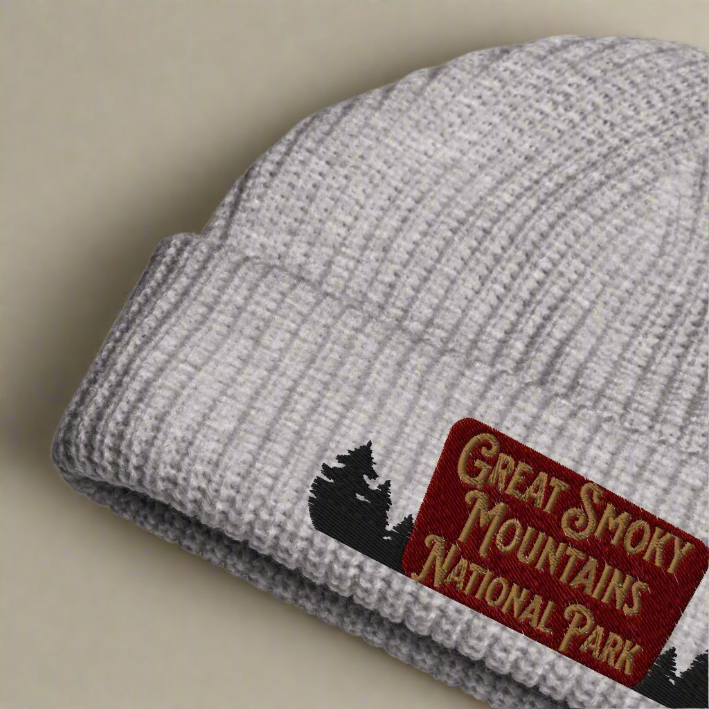Great Smoky Mountains Embroidered National Park Sign Beanie Park Service Apparel
