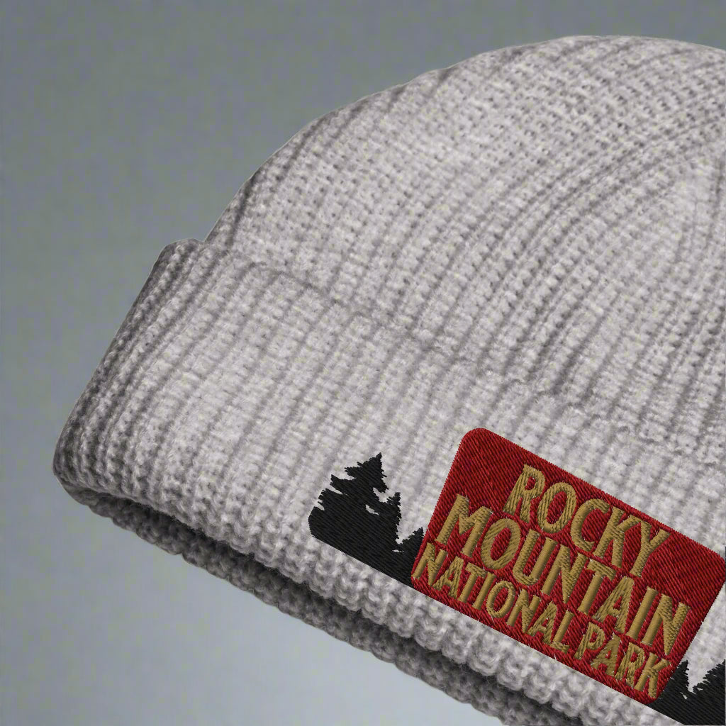 Rocky Mountain National Park Sign Embroidered Beanie Park Service Apparel