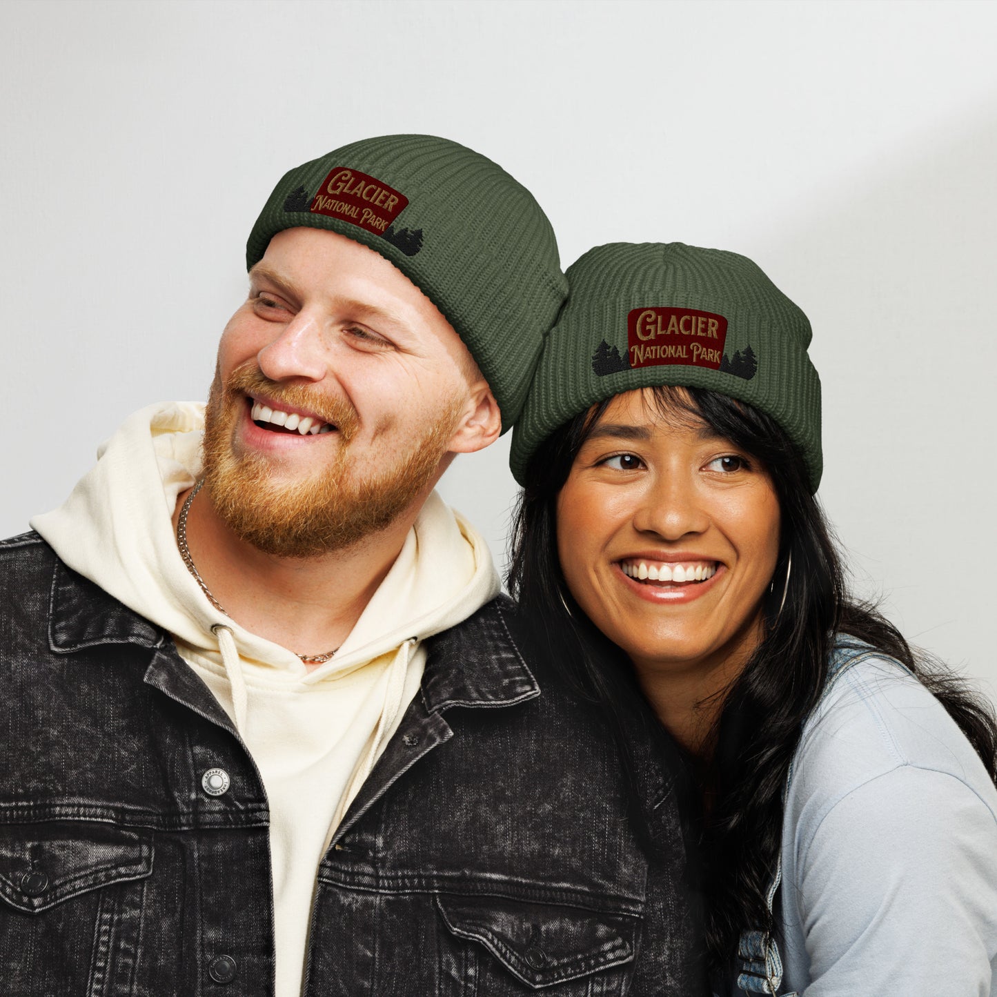 Glacier National Park Sign Embroidered Beanie Fisherman Style Park Service Apparel