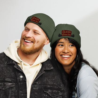 Glacier National Park Sign Embroidered Beanie Fisherman Style Park Service Apparel