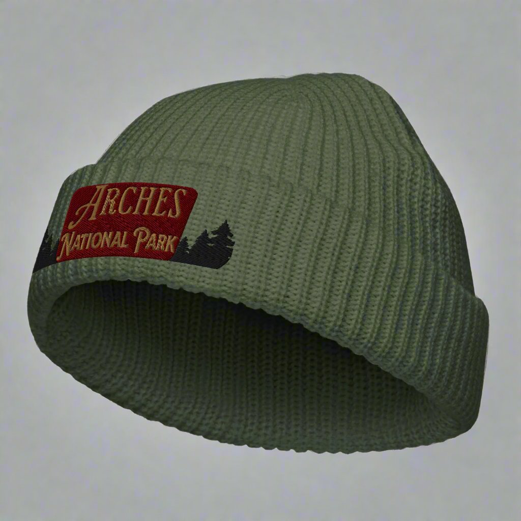 Arches National Park Sign Embroidered Beanie Park Service Apparel