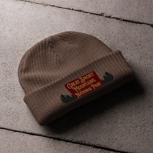 Great Smoky Mountains Embroidered National Park Sign Beanie Park Service Apparel