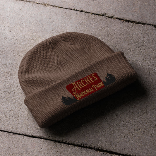 Arches National Park Sign Embroidered Beanie Park Service Apparel