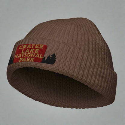Crater Lake Embroidered National Park Sign Beanie Wharf Fisherman Style Sewn Outdoors Winter Hat Park Service Apparel