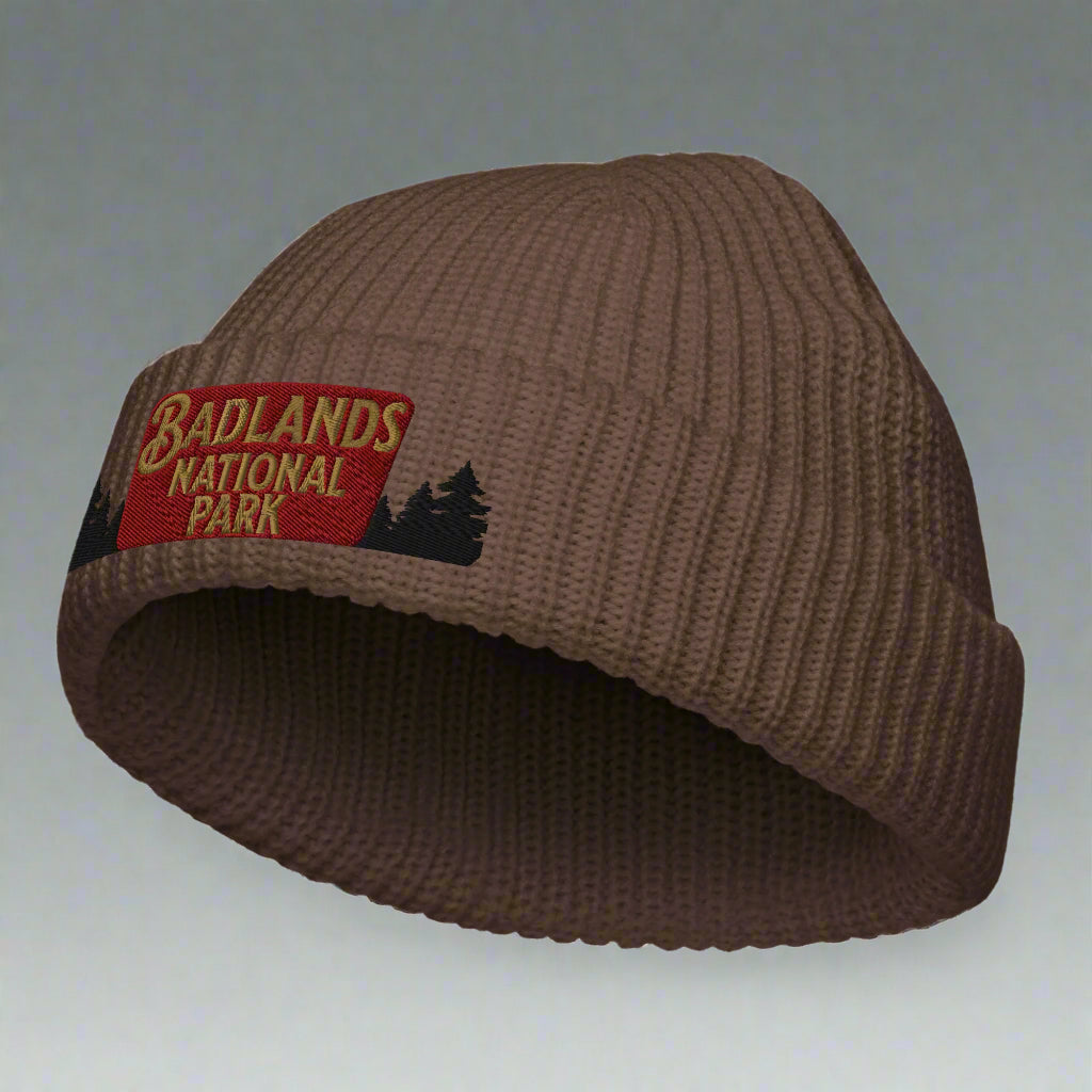 Badlands National Park Wharf Fisherman Style Embroidered Beanie Park Service Apparel