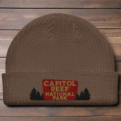 Capitol Reef National Park Wharf Style Beanie hat Park Service Apparel Walnut