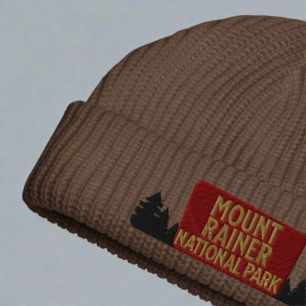 Mount Rainier National Park Sign Embroidered Beanie Park Service Apparel