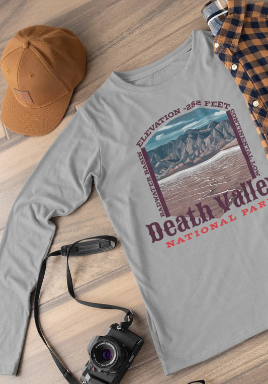 Death Valley National Park Unisex Fit Long Sleeve T-shirt Badwater Basin - Park Service Apparel