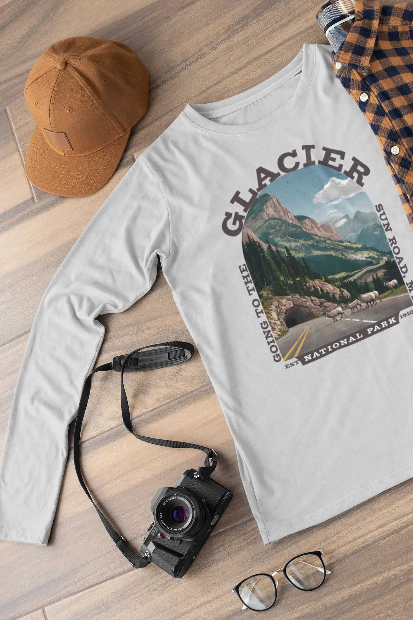 Glacier National Park Going To The Sun Road Unisex Fit Long Sleeve T-shirt - Park Service Apparel