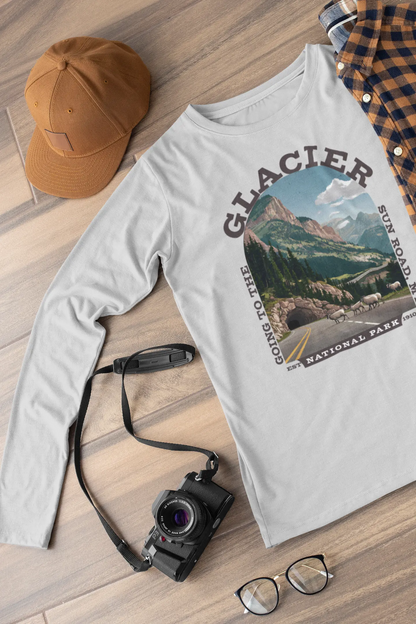 Glacier National Park Going To The Sun Road Unisex Fit Long Sleeve T-shirt - Park Service Apparel