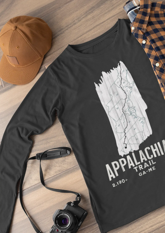 Appalachian National Scenic Trail Unisex Fit Long Sleeve T-shirt AT White Blaze Map - Park Service Apparel