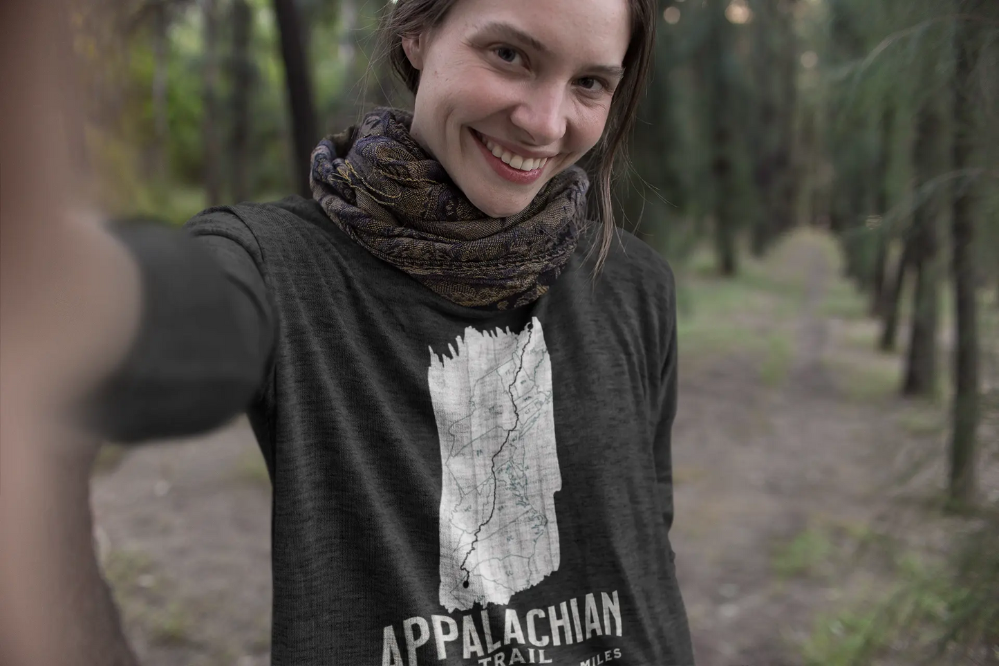 Appalachian National Scenic Trail Unisex Fit Long Sleeve T-shirt AT White Blaze Map - Park Service Apparel
