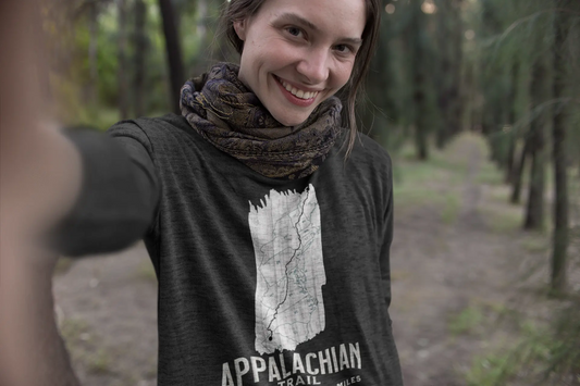 Appalachian National Scenic Trail Unisex Fit Long Sleeve T-shirt AT White Blaze Map - Park Service Apparel