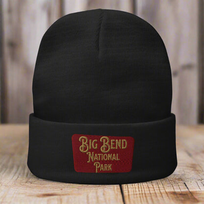 Big Bend National Park Embroidered Beanie Beanie Park Service Apparel Black