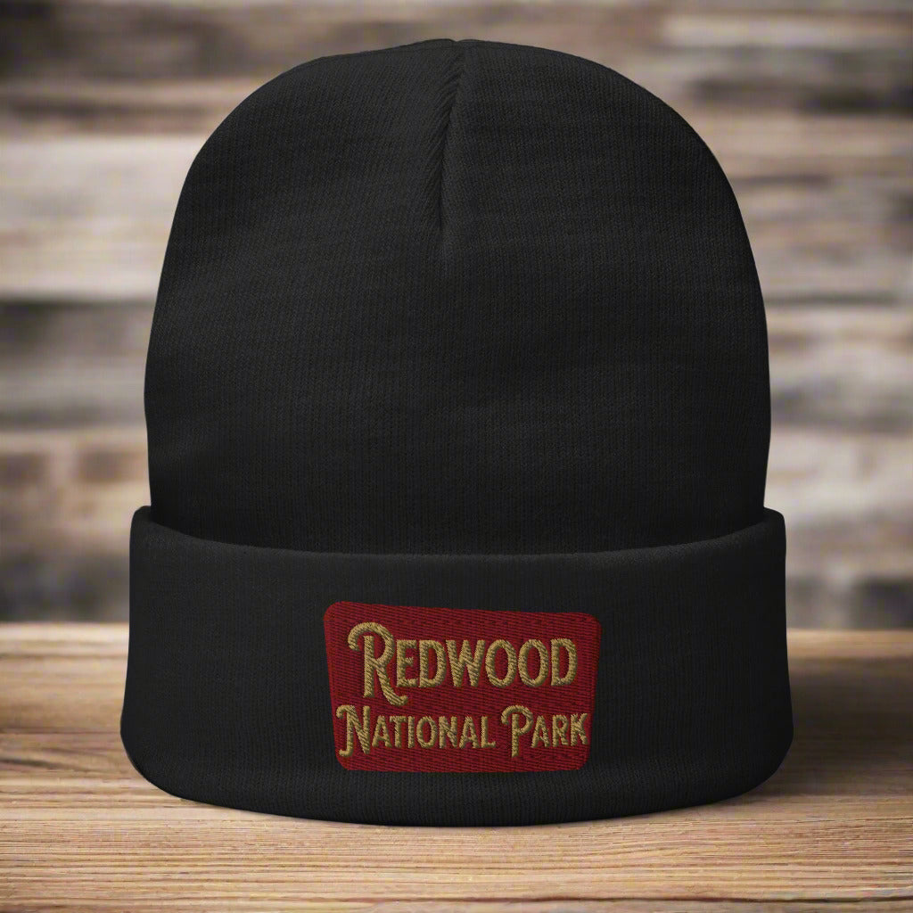 Redwood National Park Embroidered Beanie Beanie Park Service Apparel Black
