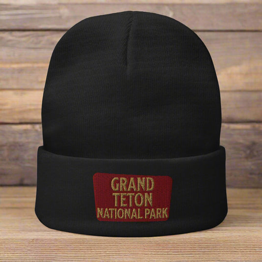 Grand Teton Embroidered Beanie hat Park Service Apparel Black