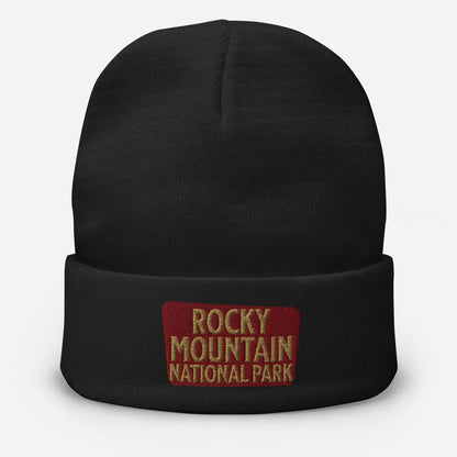 Rocky Mountain Embroidered Beanie Park Service Apparel Black