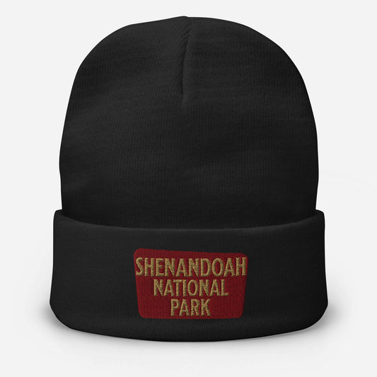 Shenandoah Embroidered Beanie Beanie Park Service Apparel Black
