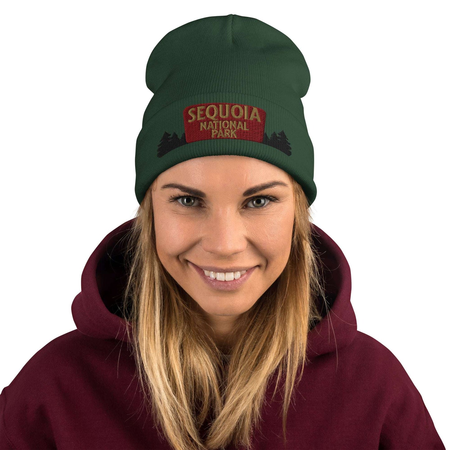 Sequoia National Park Sign Embroidered Beanie Beanie Park Service Apparel