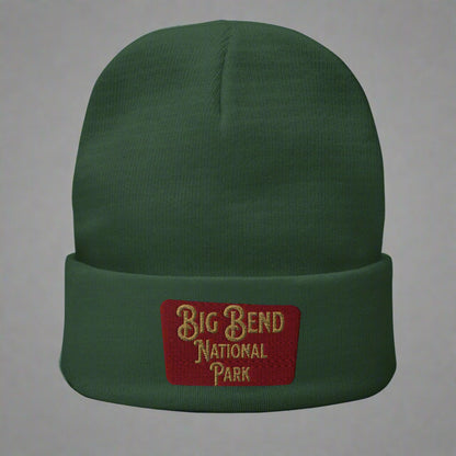 Big Bend National Park Embroidered Beanie Beanie Park Service Apparel Dark green