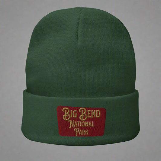 Big Bend National Park Embroidered Beanie Beanie Park Service Apparel Dark green
