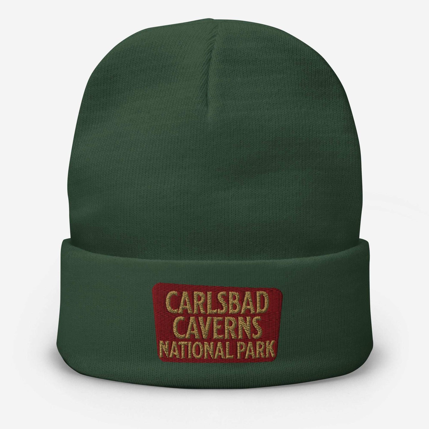 Carlsbad Caverns Embroidered Beanie Beanie Park Service Apparel Dark green