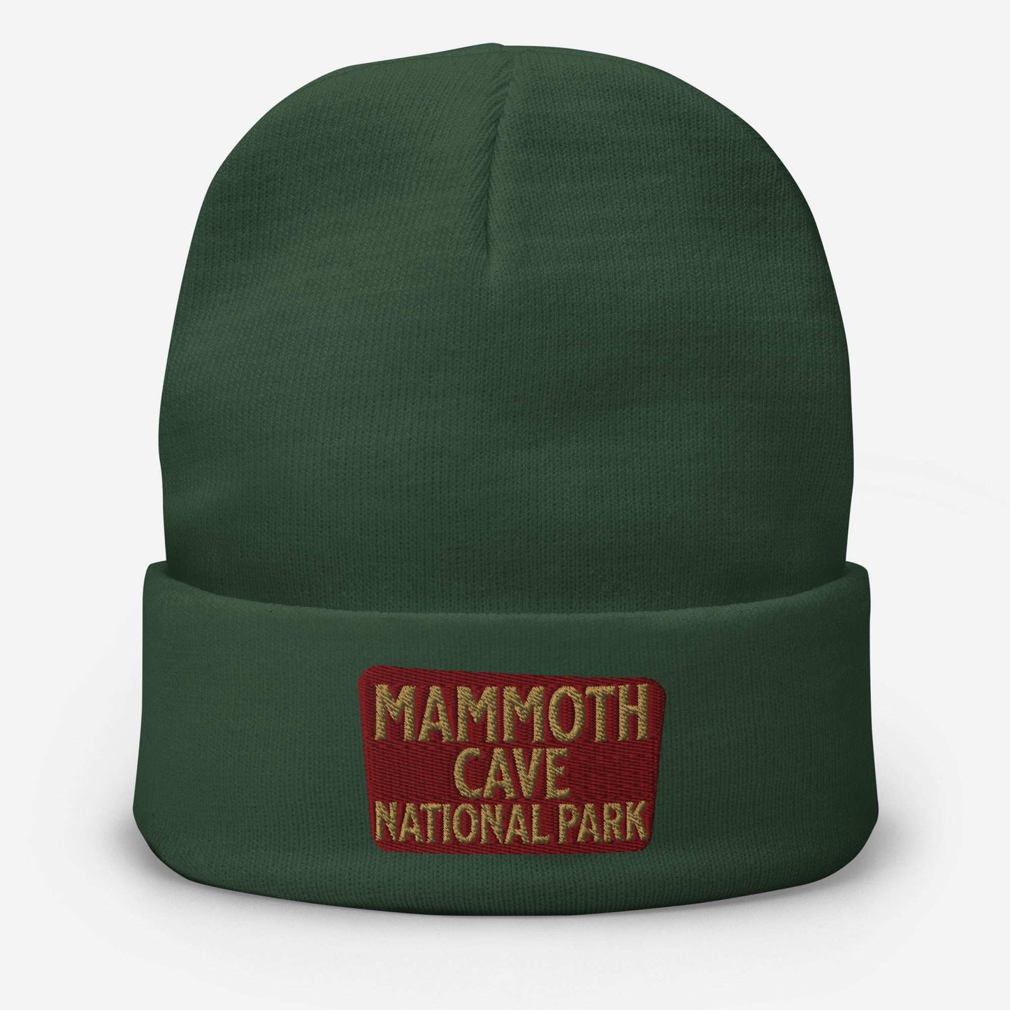 Mammoth Cave Embroidered Beanie Beanie Park Service Apparel Dark green