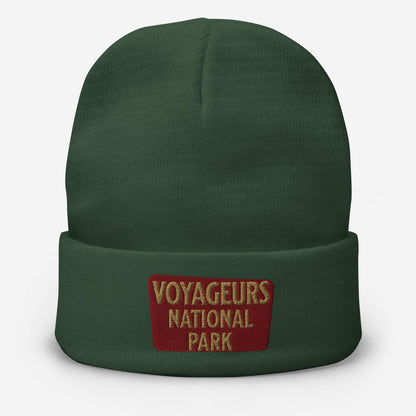 Voyageurs National Park Embroidered Beanie Beanie Park Service Apparel Dark green