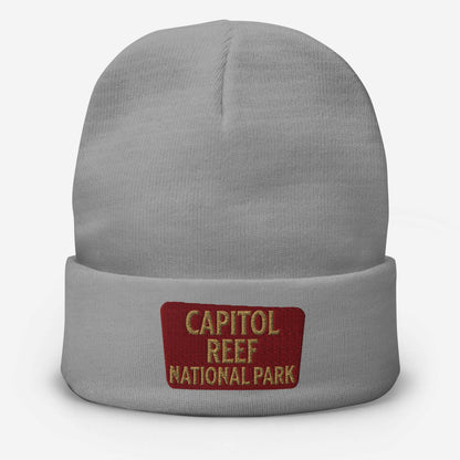 Capitol Reef Embroidered Beanie Beanie Park Service Apparel Gray