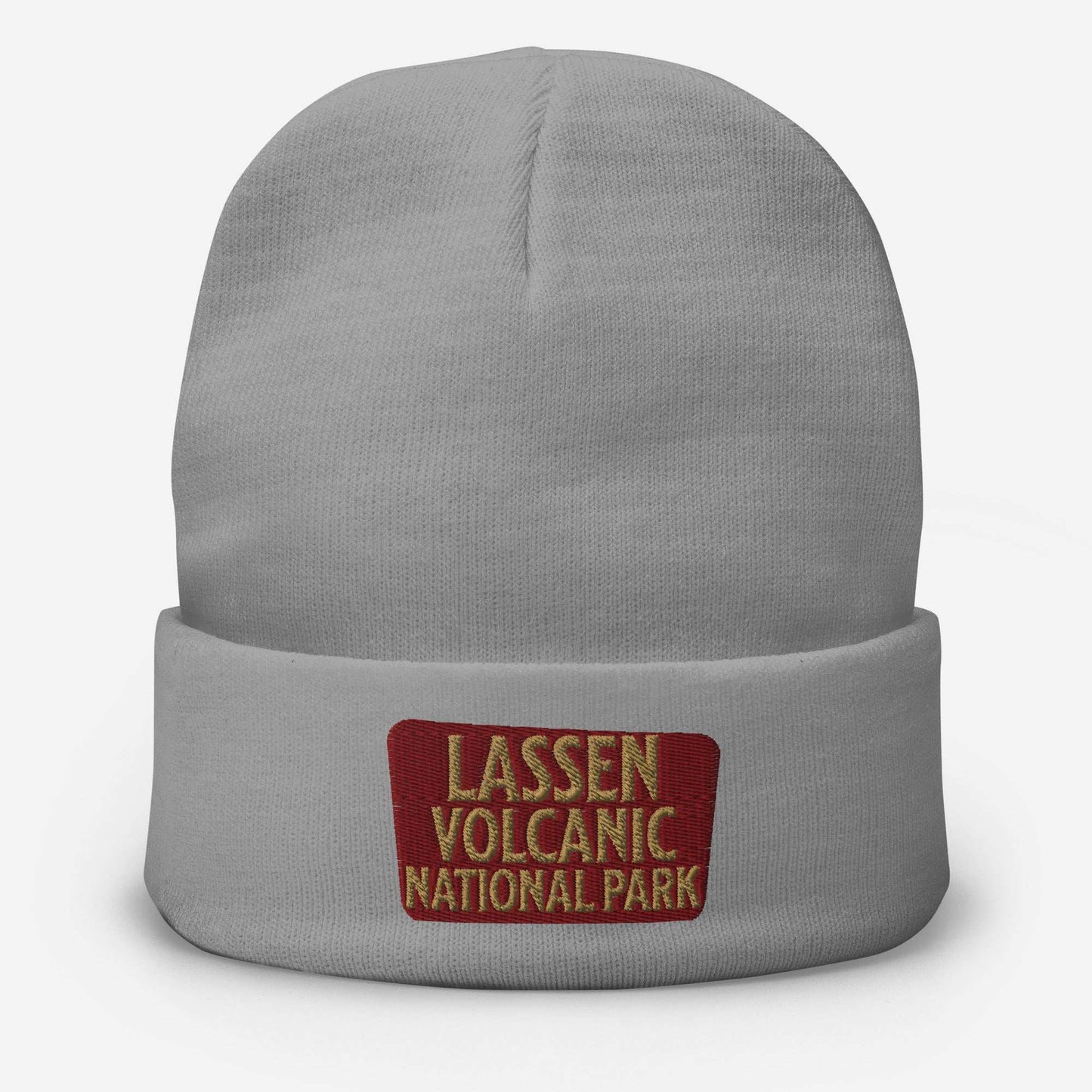 Lassen Volcanic NP Embroidered Beanie Beanie Park Service Apparel Gray