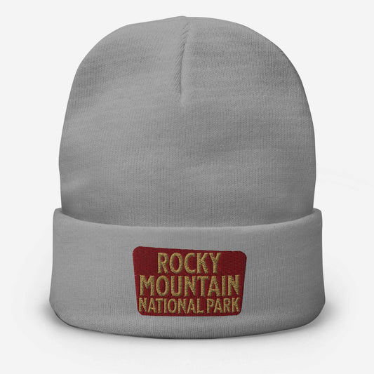 Rocky Mountain Embroidered Beanie Park Service Apparel Gray