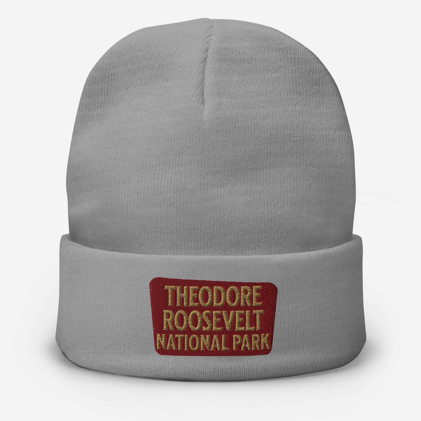 Theodore Roosevelt NP Embroidered Beanie Park Service Apparel Gray