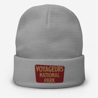 Voyageurs National Park Embroidered Beanie Beanie Park Service Apparel Gray