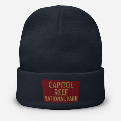 Capitol Reef Embroidered Beanie Beanie Park Service Apparel Navy
