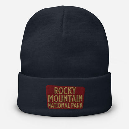 Rocky Mountain Embroidered Beanie Park Service Apparel Navy