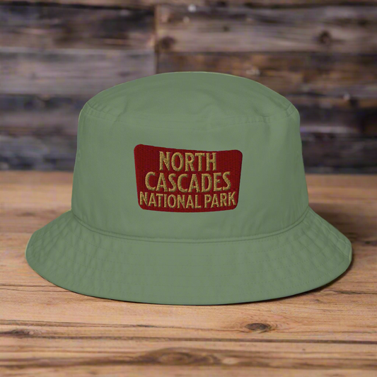 North Cascades National Park Organic Embroidered Bucket Hat Park Service Apparel