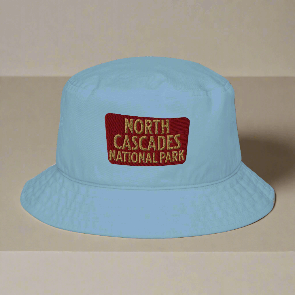 North Cascades National Park Organic Embroidered Bucket Hat Park Service Apparel Slate Blue