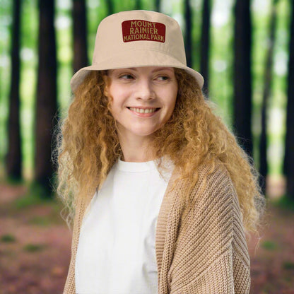 Mount Rainier National Park Sign Organic Bucket Hat Park Service Apparel